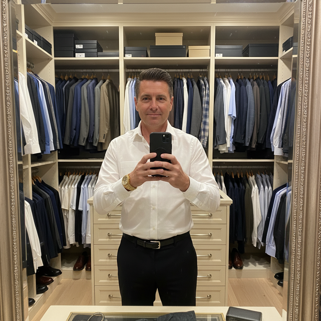 Closet/dressing room selfie