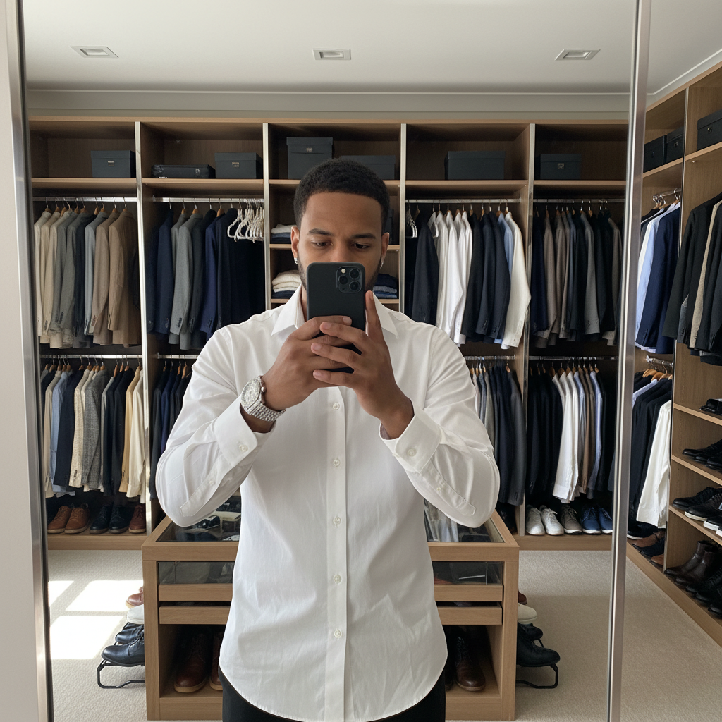 Closet/dressing room selfie