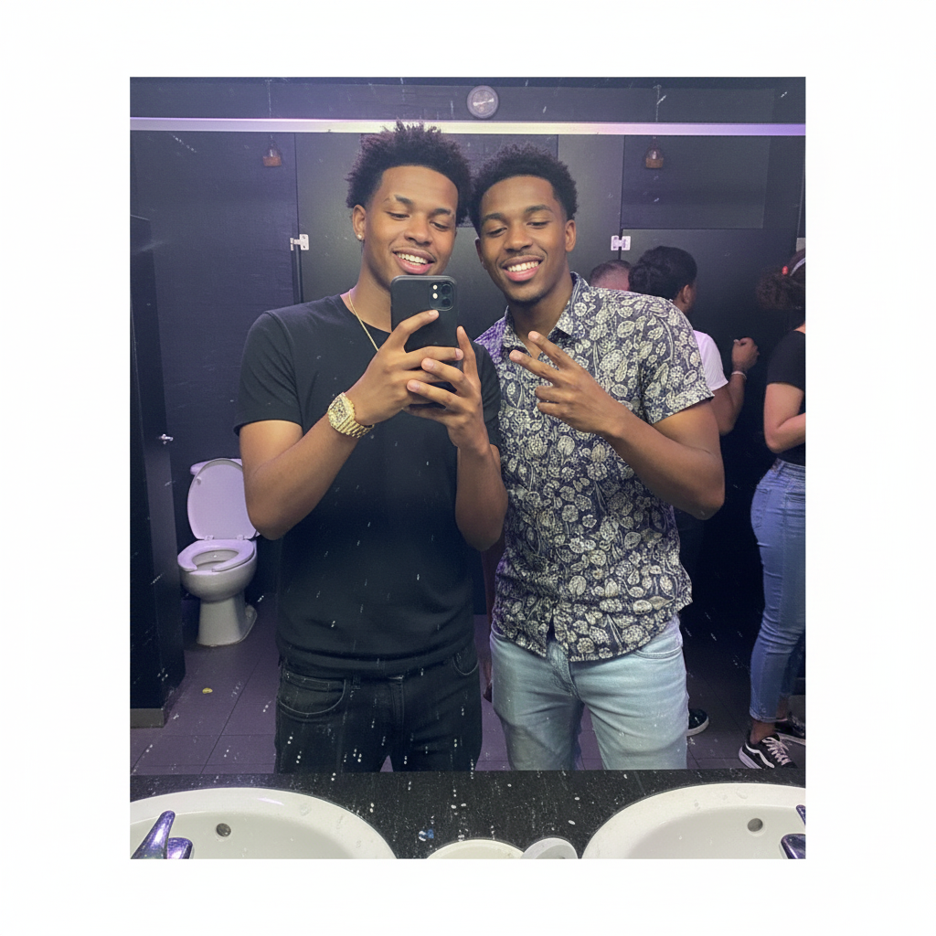 Club party mirror selfie