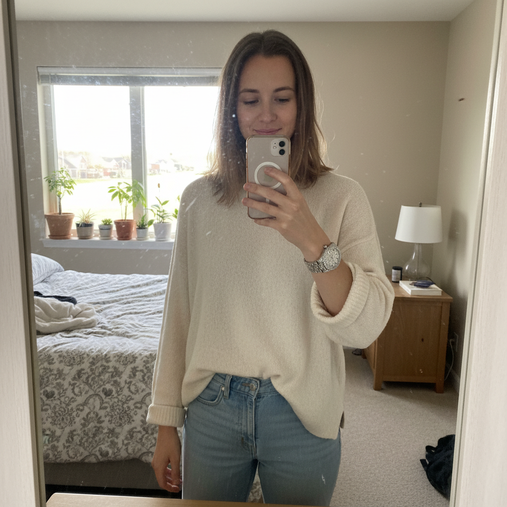 Customer mirror selfie 2