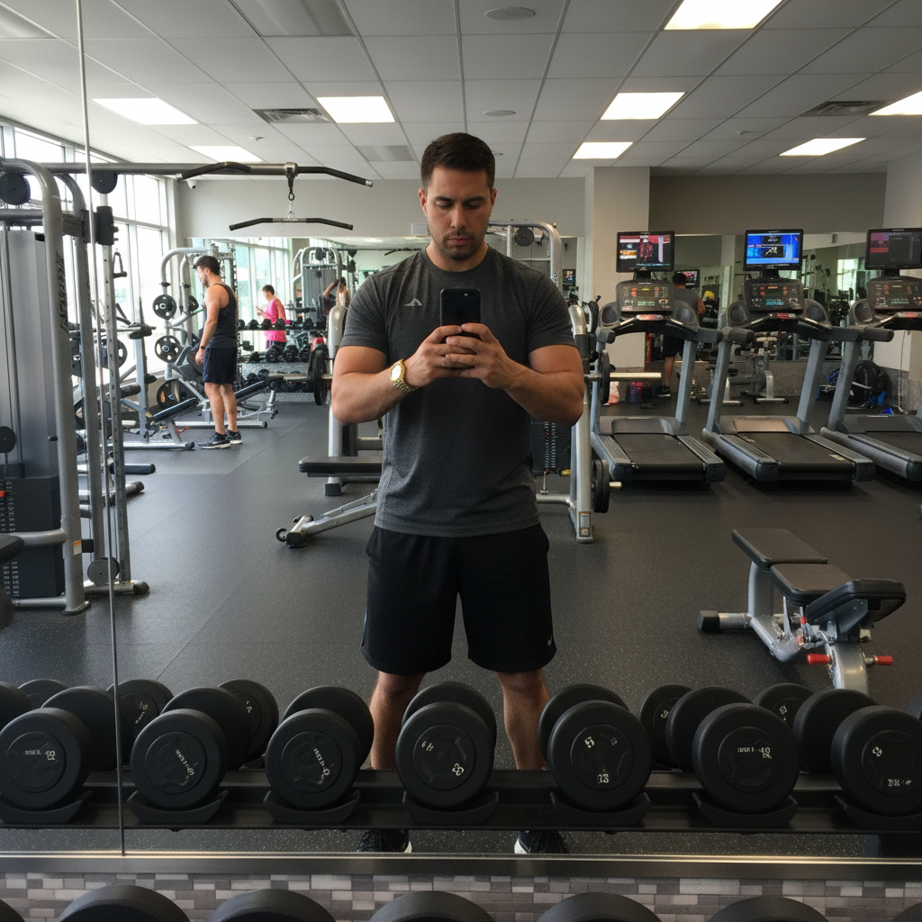 Gym mirror selfie