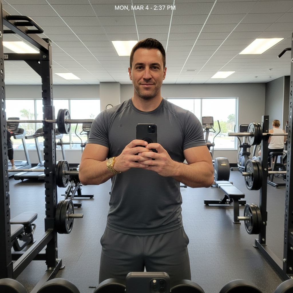 Gym mirror selfie