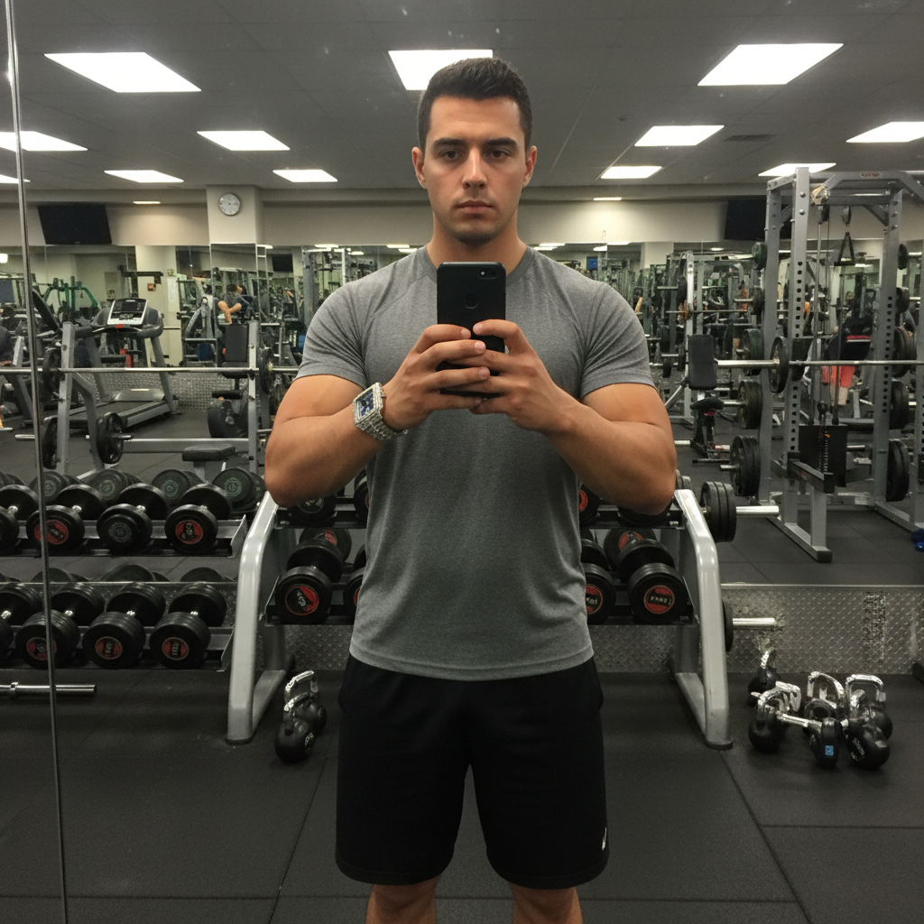 Gym mirror selfie