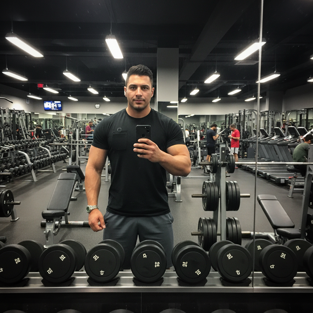 Gym mirror selfie