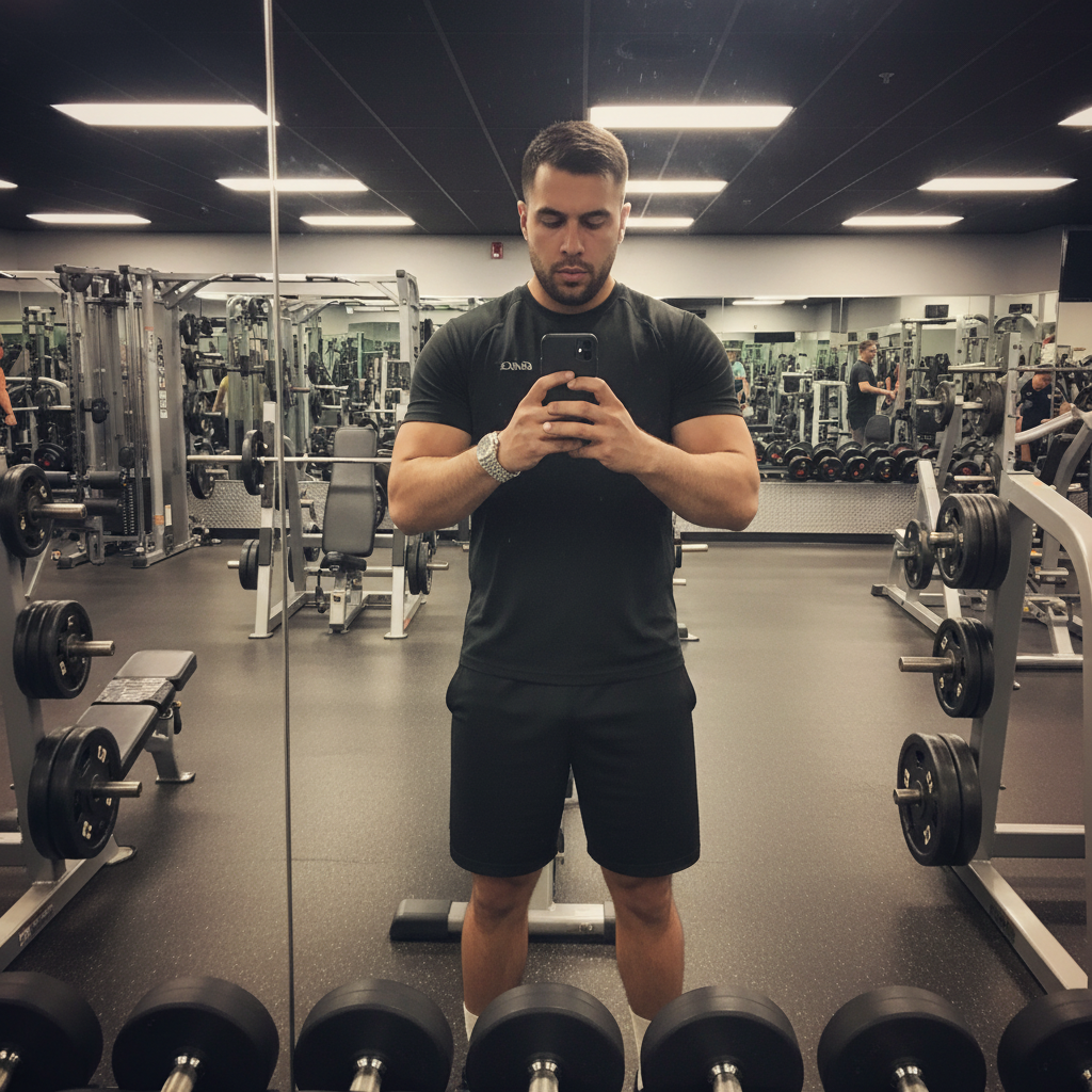 Gym mirror selfie