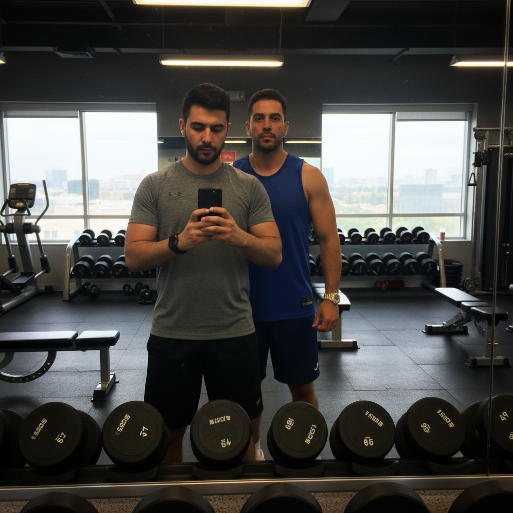 Gym mirror selfie