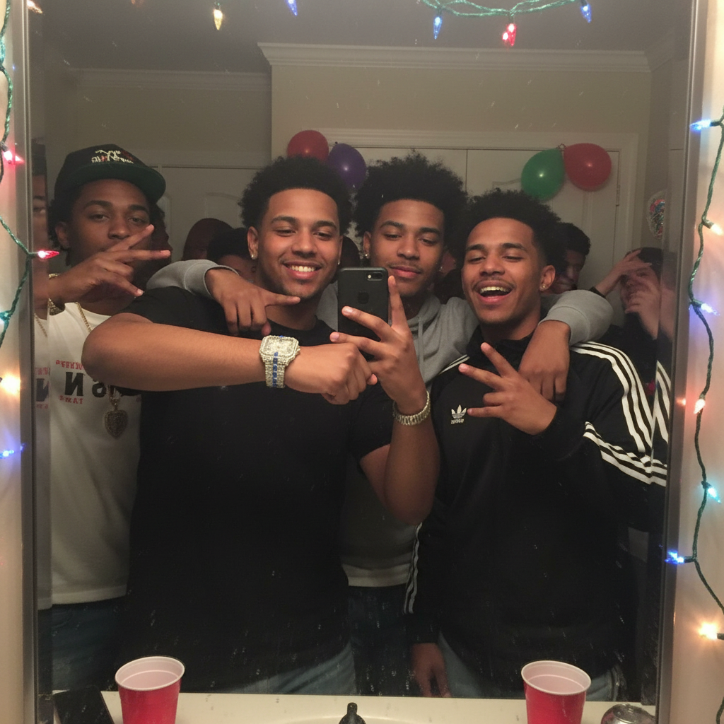 House party bathroom selfie