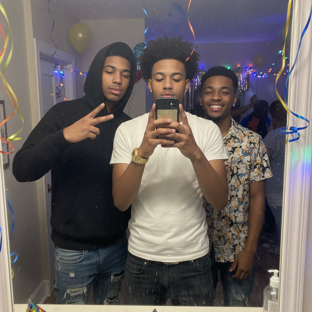 House party bathroom selfie