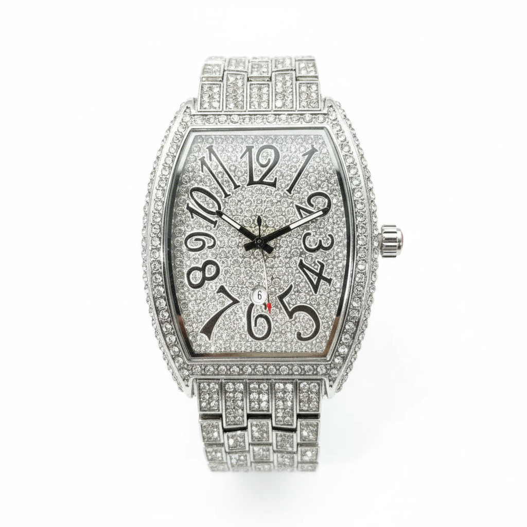 Men's Diamond Quartz Tonneau Watch