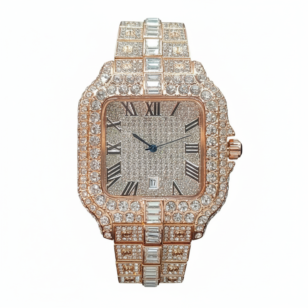 Men's Iced Out Diamond Watch